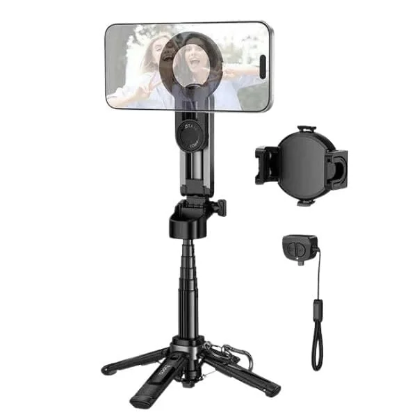 חצובת סלפי עם אפשרות MagSafe שלט בלוטות גובה 1.2 מטר נפתח בלחיצה HOCO K27 Pro