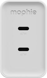 מטען קיר 67W עם 2 חיבורי Type-C מבית mophie - צבע לבן